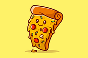 Cute Pizza Food Smiling Cartoon, a Food Illustration by Catalyst Labs (Thumbnail 3 of 3)