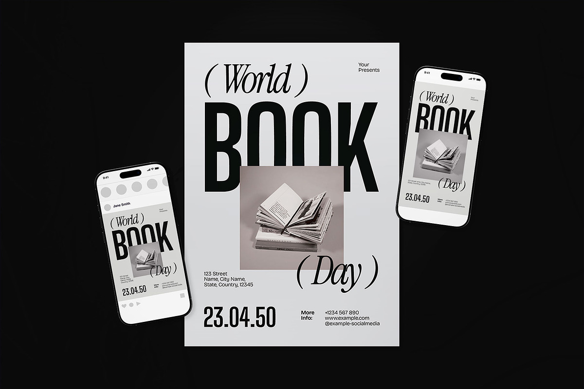 White World Book Day Flyer Set, a Flyer Template by The Good Store (Photo 1 of 2)