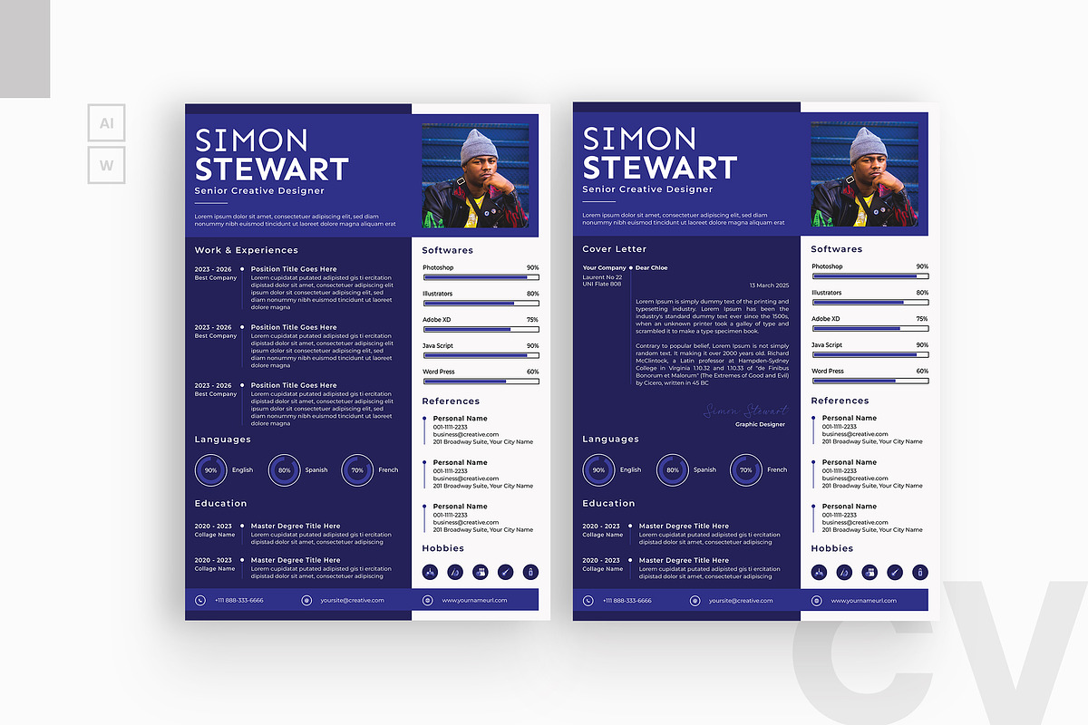 Abstract Style Resume CV, a Resume Template by iDoodle Studio
