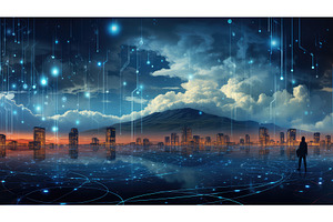 internet data digital background ai, a Technology Photo by pikepicture