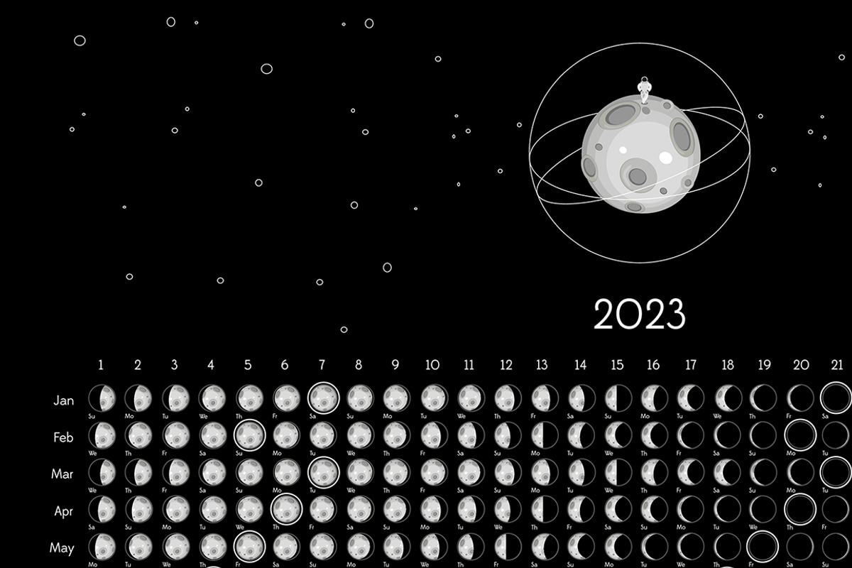 MEGA BUNDLE Moon Calendar 2023, a Stationery Template by land art (Photo 15 of 17)