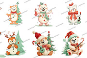 Whimsical Christmas Teddy Clipart, an Illustration by DreamArtGraphic (Thumbnail 2 of 4)