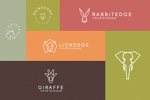 116 Geometric Animal Logos -30%