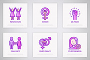 Feminism | 16 Thin Line Icons Set, an Outline Icon by Alex Blogoodf (Thumbnail 5 of 11)