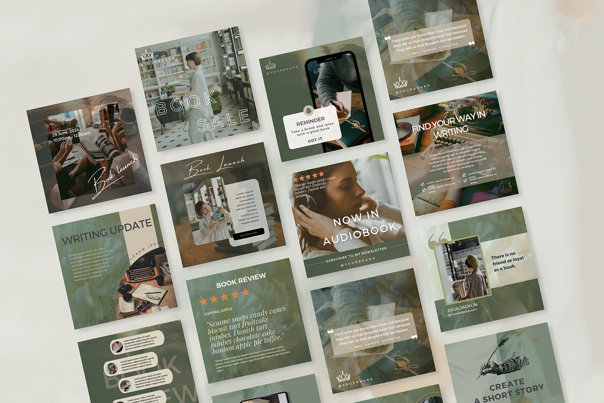 Author social media templates bundle, a Social Media Template by Petite Zakka Boutique (Photo 2 of 11)