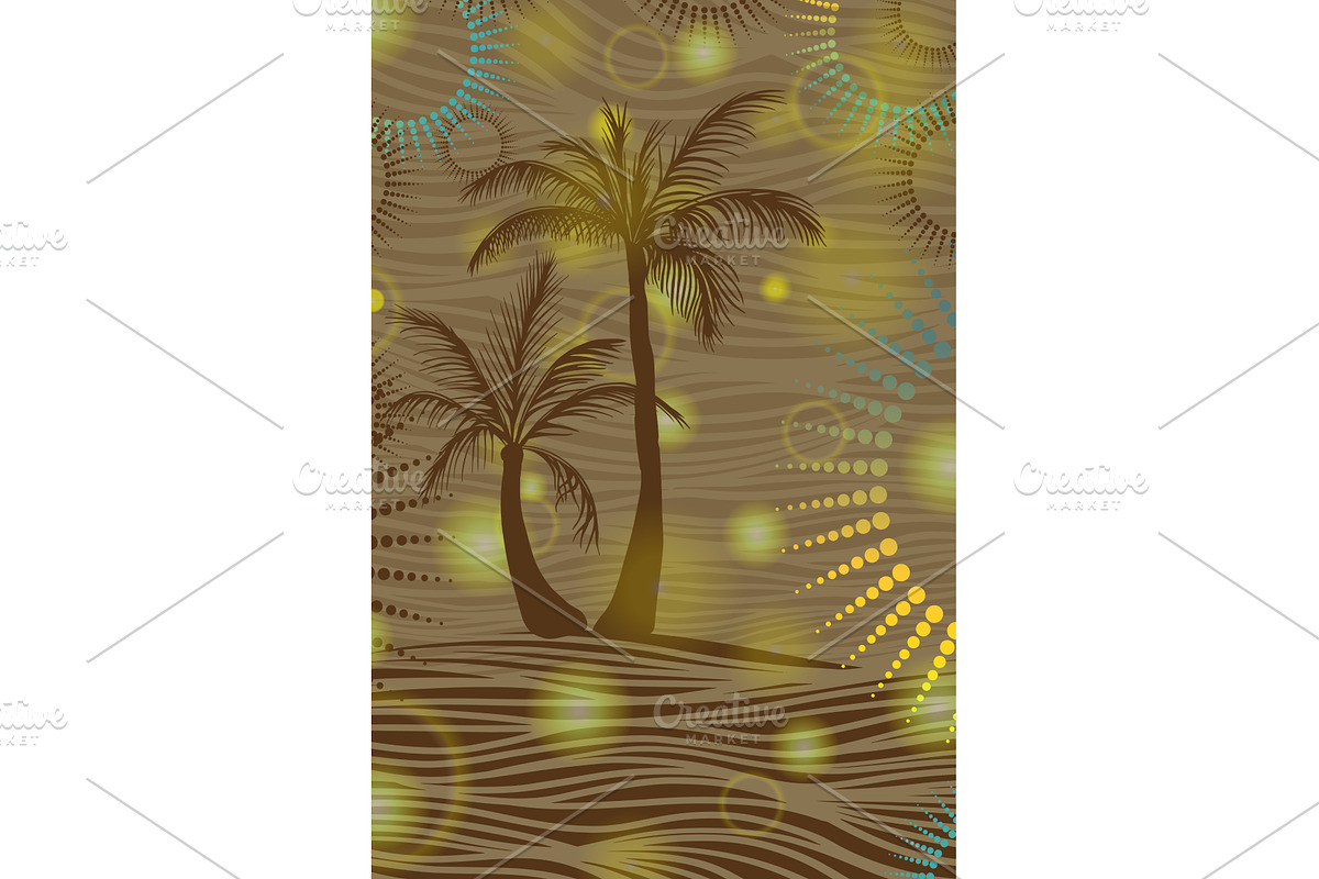 Brown abstract background with palm, an Illustration by Nenahliadava Design