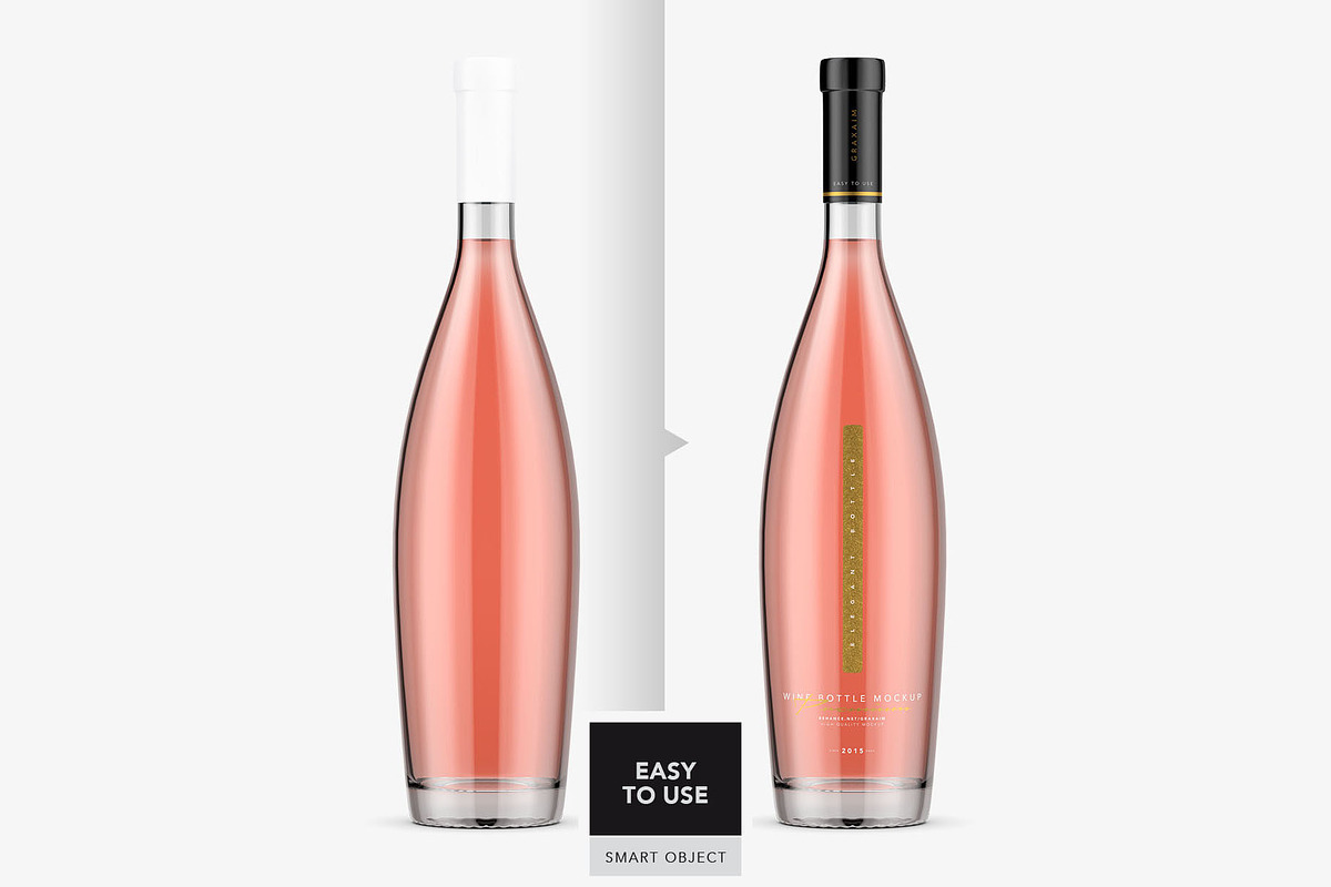 Rosé Wine Bottle Mockup, a Packaging Mockup by Graxaim Mock-up (Photo 5 of 6)