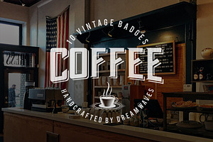 10 Vintage Coffee Logo Badges