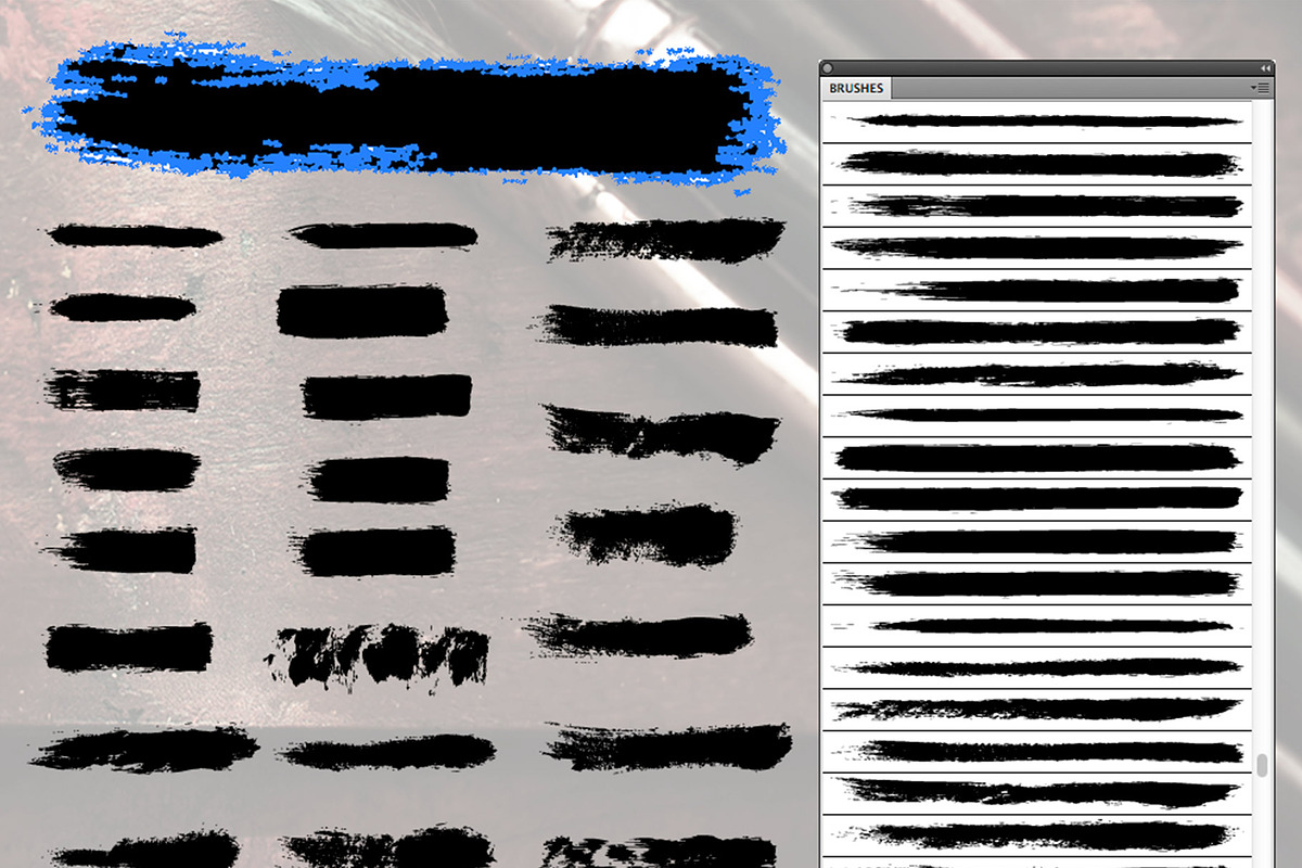 24 Vector Dry Brush Stroke Brushes, a Brush Add-On by Spoon Graphics (Photo 2 of 2)