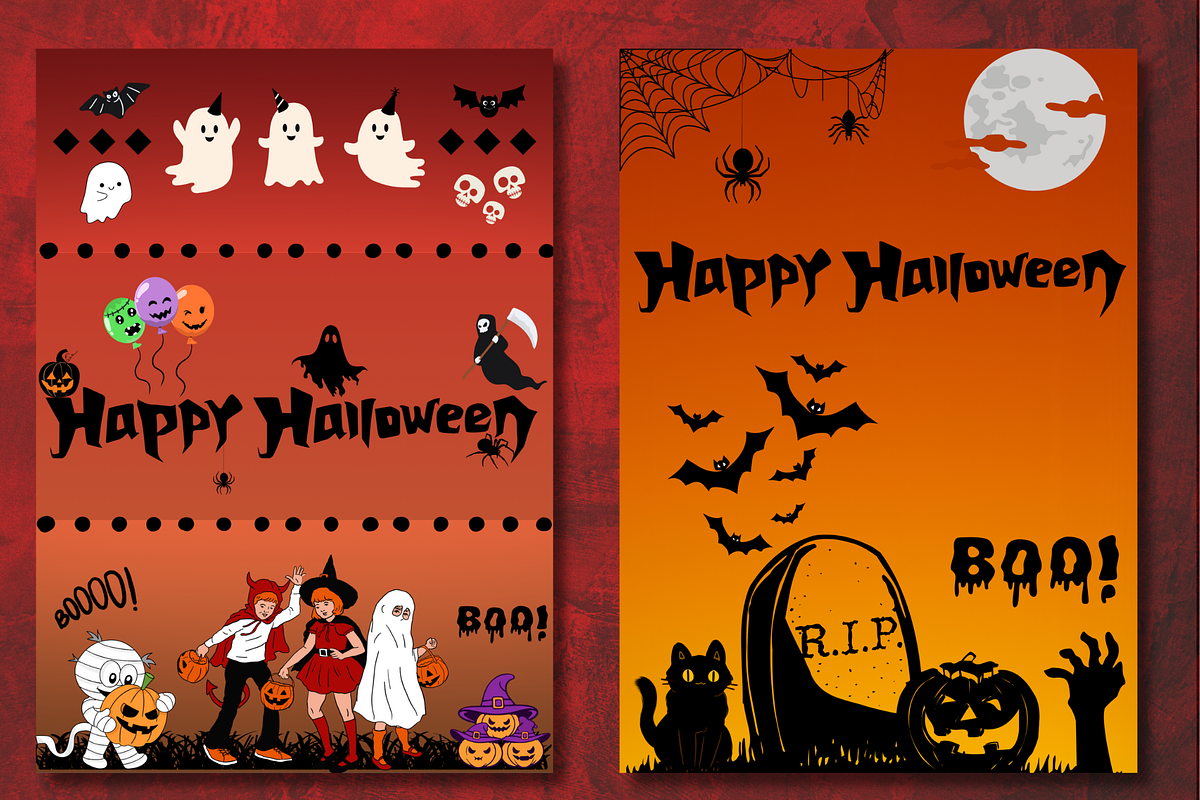 Spooky & Stylish Halloween Cards Set preview 2