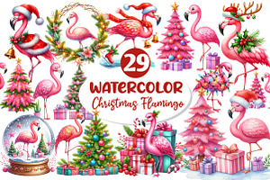 Christmas Flamingo Sublimation, an Illustration by Dream Creation