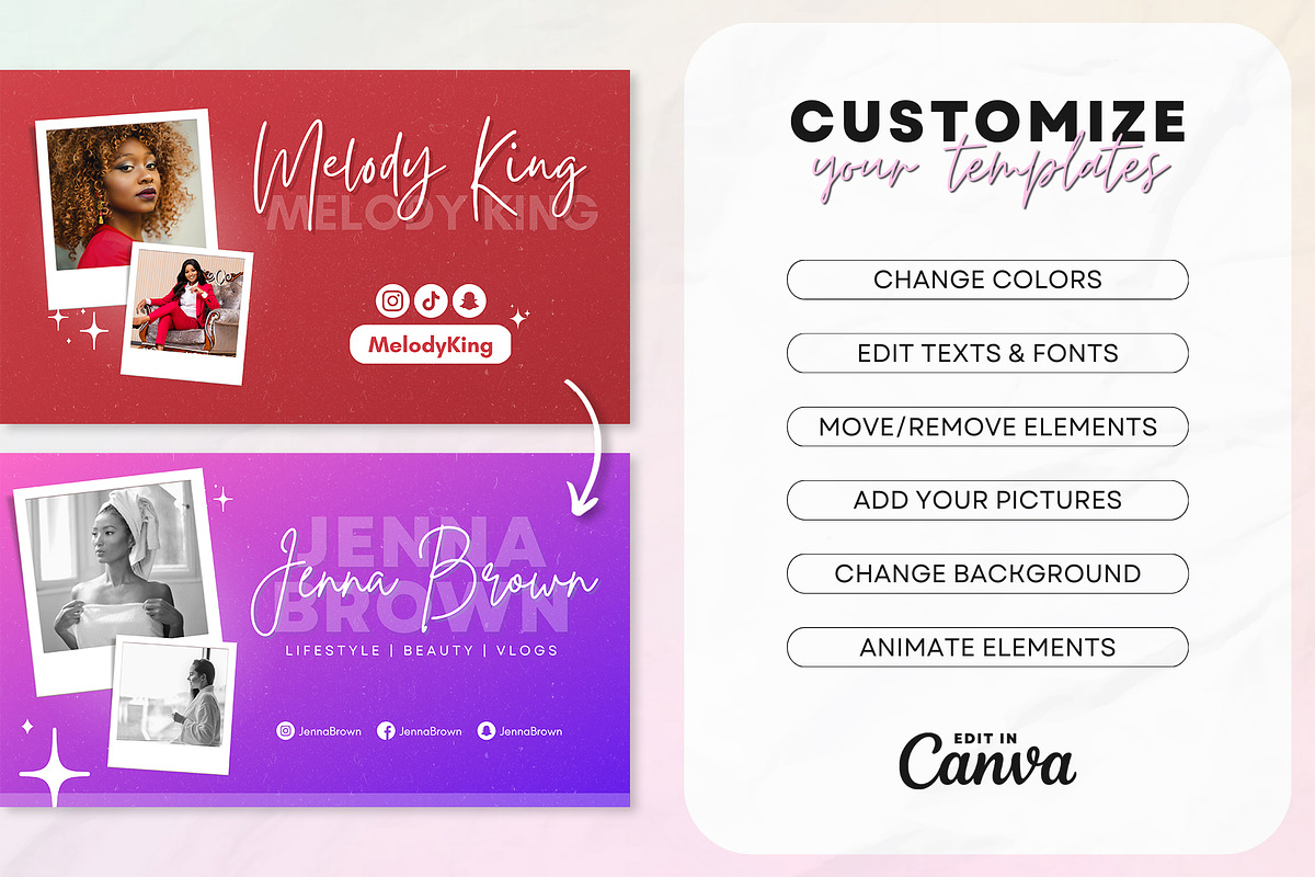 YouTube Branding Kit For Canva, a Social Media Template by OniriqveDesigns (Photo 8 of 10)