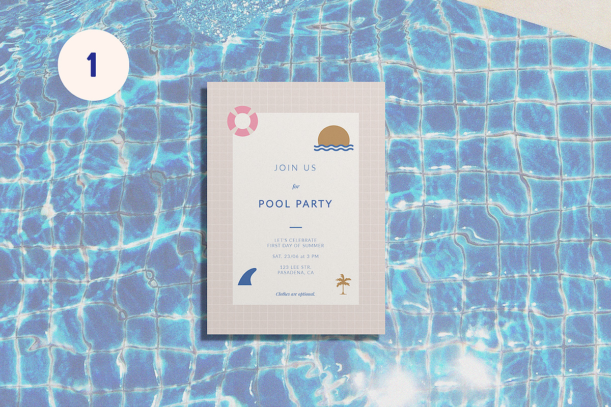 Pool Party Invitation Templates, a Flyer Template by All This Concept (Photo 2 of 6)