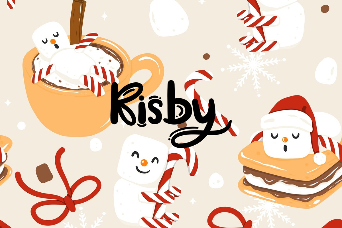 Christmas Marshmallows Pattern, a Pattern Graphic by KisbyArt (Photo 1 of 3)