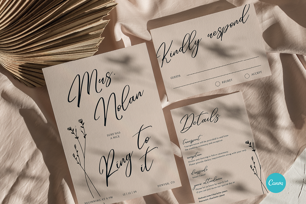 Modern & Elegant Wedding Invitation, an Invitation Template by StudioVonBraitenberg (Photo 6 of 10)