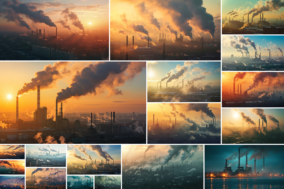 Factory Smoke - 56 images, an Industrial Photo by Handmadefont (Photo 6 of 11)