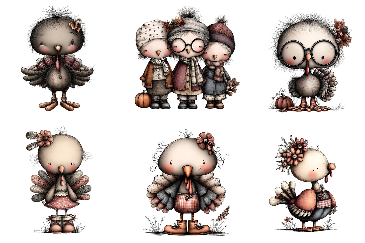 Whimsical Thanksgiving Clipart, an Illustration by CreationArt (Photo 4 of 5)