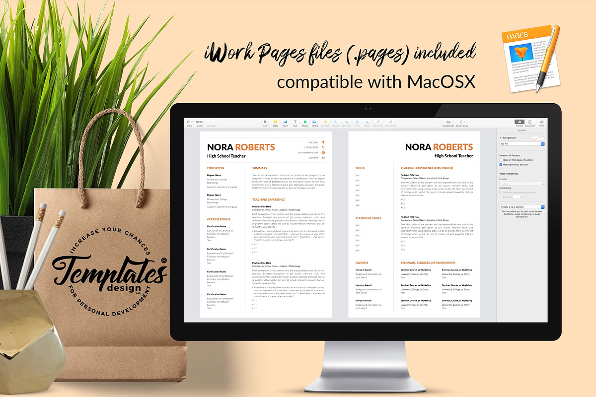 Teacher CV Bundle / Resume - Nora, a Resume Template by Templates Design Co. (Photo 10 of 17)