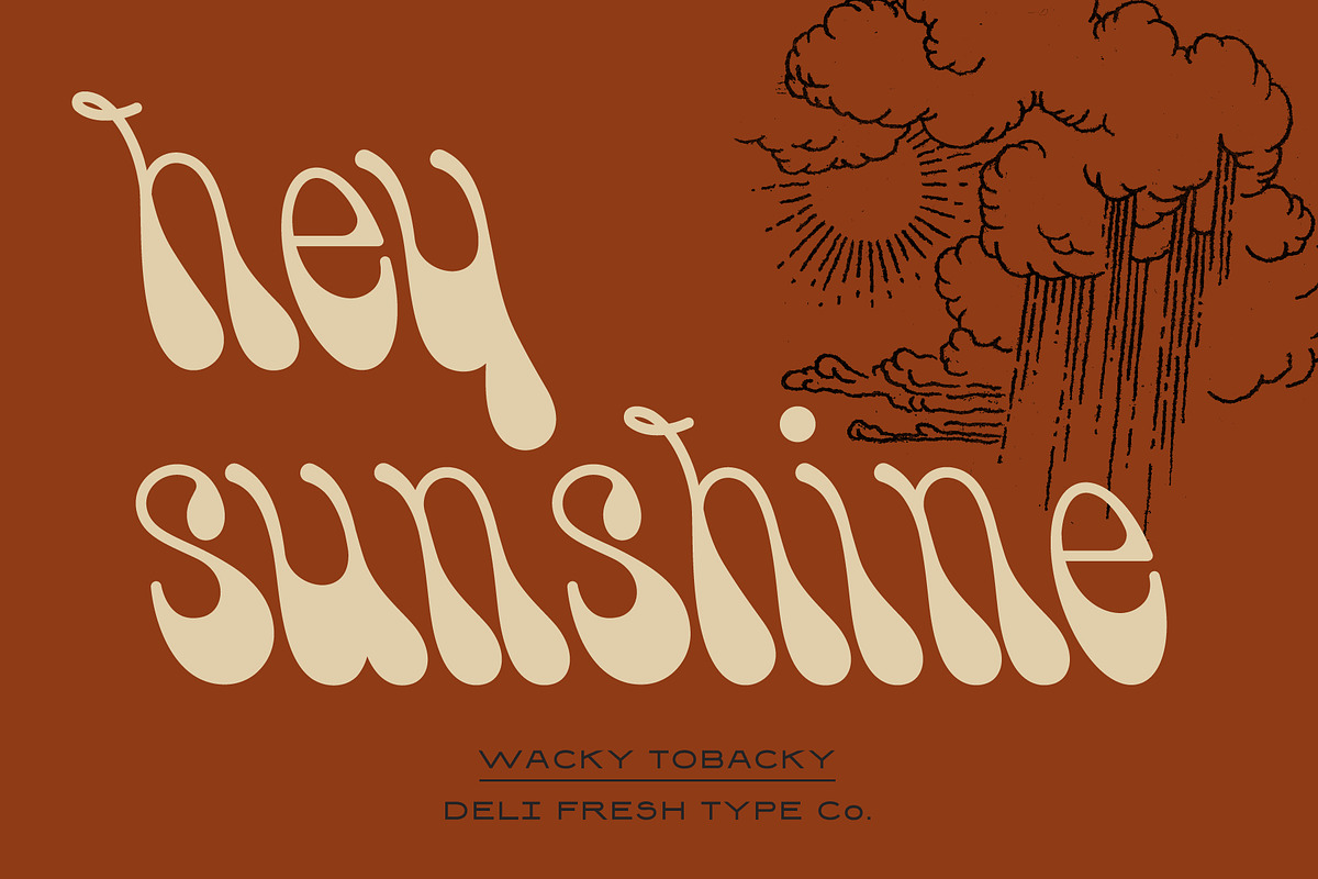 Wacky Tobacky: A Psychedelic Script, a Script Font by DeliFreshTypeCo. (Photo 3 of 10)