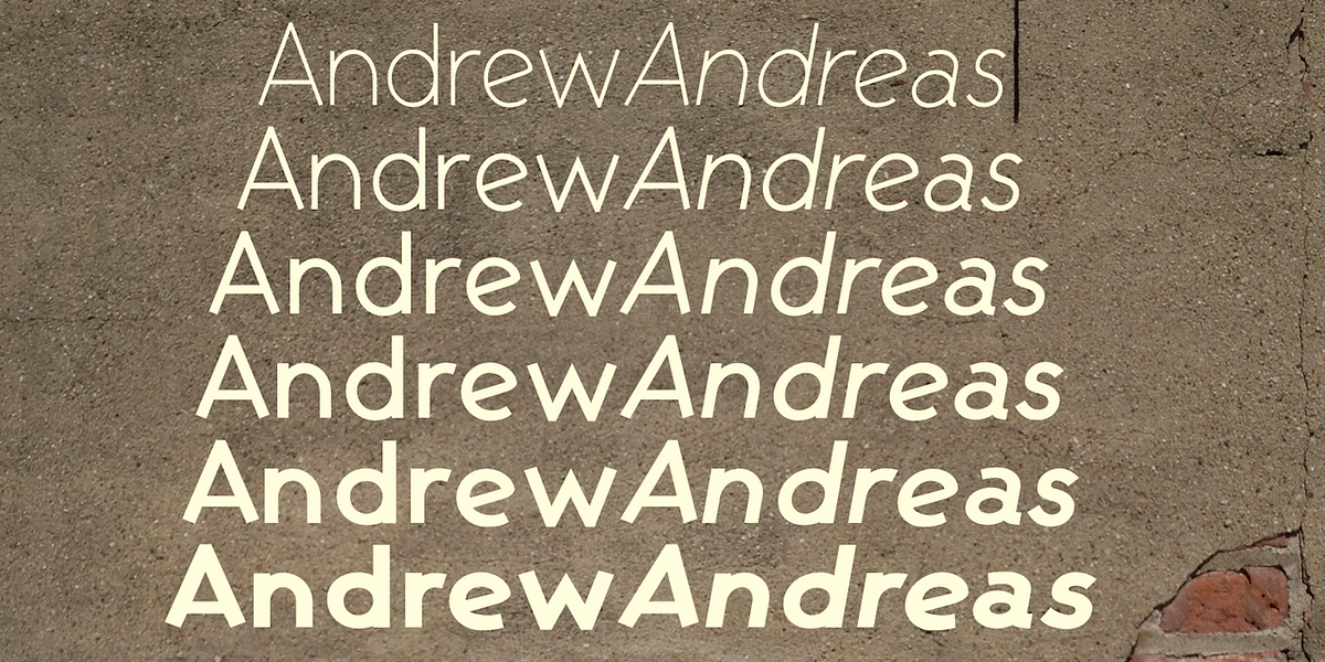 AndrewAndreas, a Sans Serif Font by Ingrimayne Type (Photo 2 of 8)