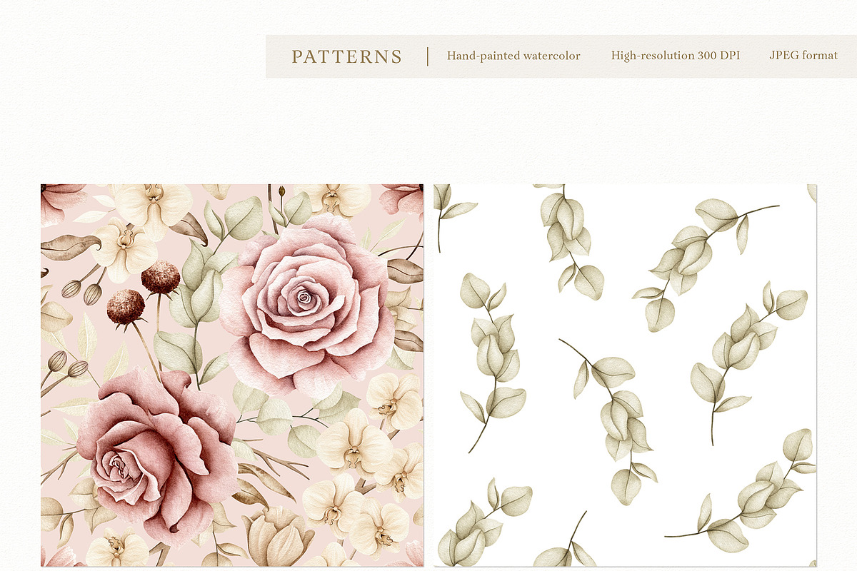 Watercolor Boho Fall Dusty Rose Set, a Decorative Illustration by Carol Lozove (Photo 44 of 74)