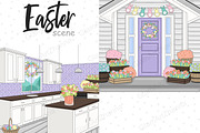 Easter Scene PNG: Kitchen/Porch, a Seasonal Illustration by GlamArtZhanna (Thumbnail 2 of 3)