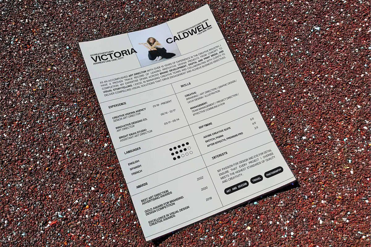 Stylish Canva Resume Template, a Resume Template by Moscovita Studio (Photo 7 of 10)
