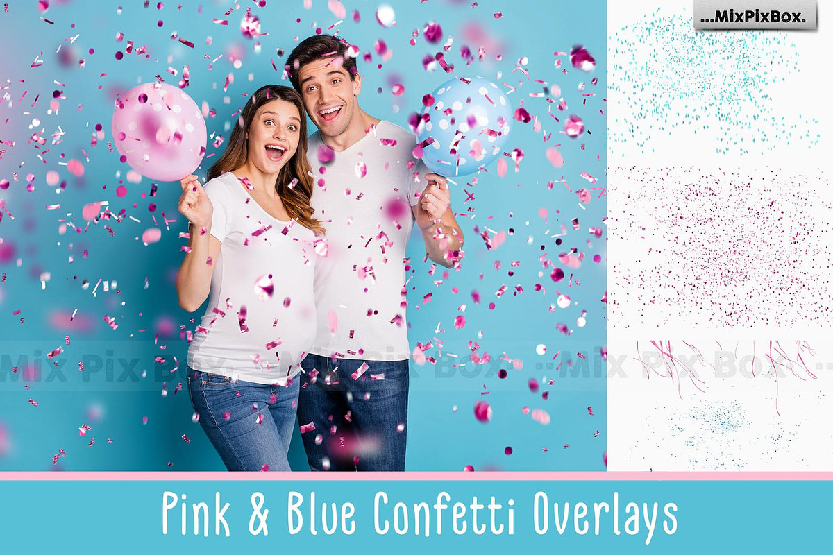 Pink and Blue Confetti Overlays, an Object Graphic by MixPixBox (Photo 1 of 6)