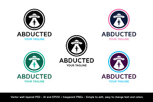 Abducted - Ufo Logo Design