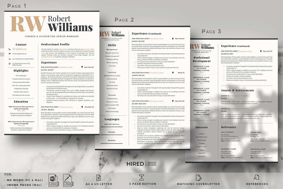 Accountant Sales Resume Cover Letter, a Resume Template by HIRED Design Studio (Photo 3 of 10)