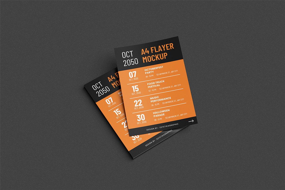 A4 Flayer Mockup, an Advertising Mockup by Afif_studio (Photo 2 of 5)