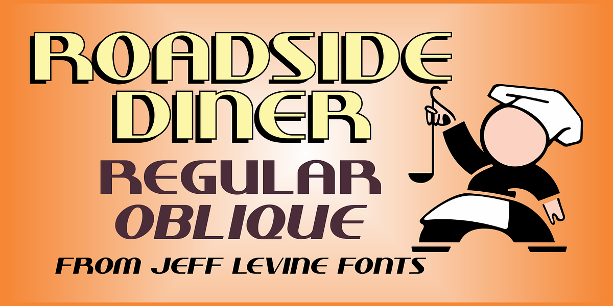 Roadside Diner JNL, a Sans Serif Font by Jeff Levine Fonts (Photo 1 of 5)
