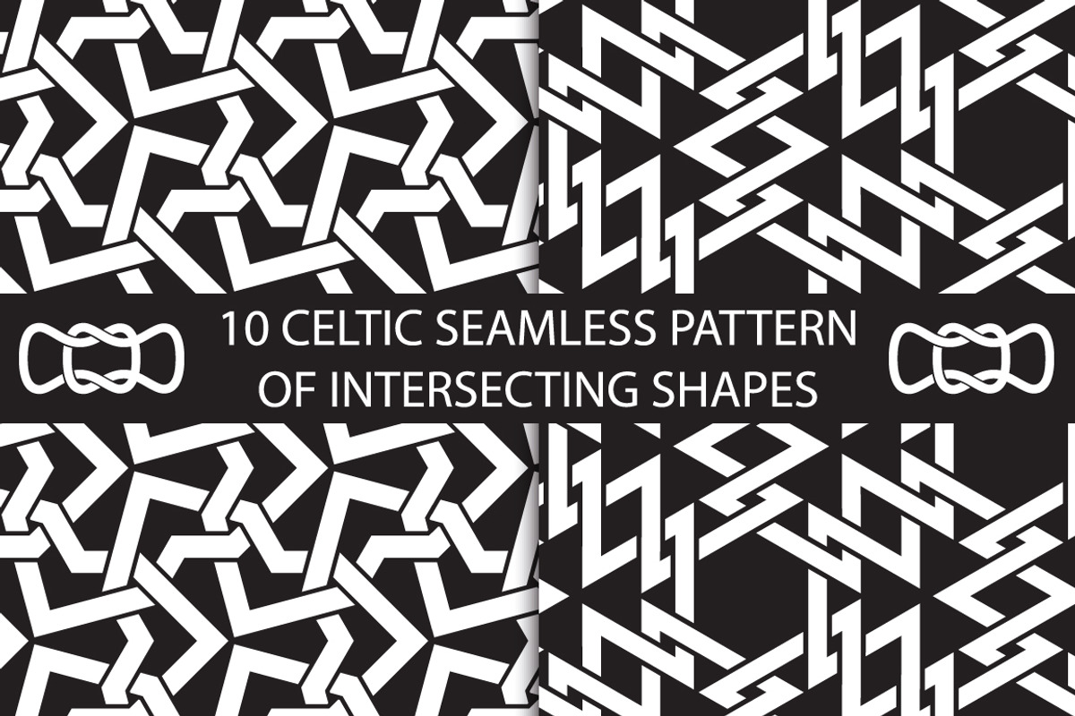 Celtic intersecting shapes patterns, a Pattern Graphic by Guten Tag Vector (Photo 4 of 5)