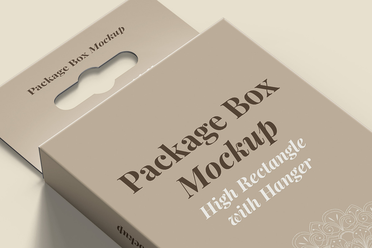 Package Box Mockup with Hanger, a Packaging Mockup by Illusiongraphic (Photo 17 of 19)