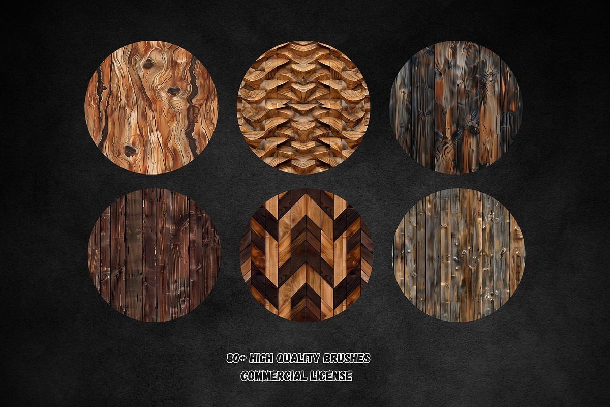 80 Wood Never-Ending Texture Brushes, a Brush Add-On by Torus1 (Photo 6 of 8)