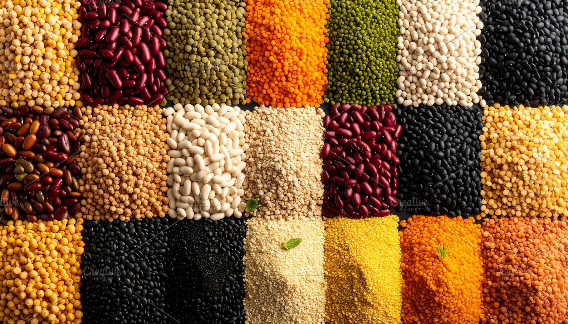 mixed legumes top flat view AI generated, a Photo by WorldPhotos