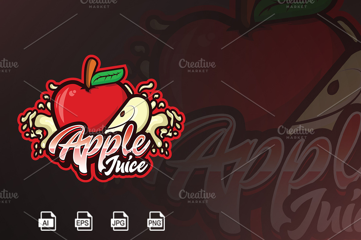 Apple Juice Mascot Logo Template, a Branding & Logo Template by HasnainGFX (Photo 1 of 3)