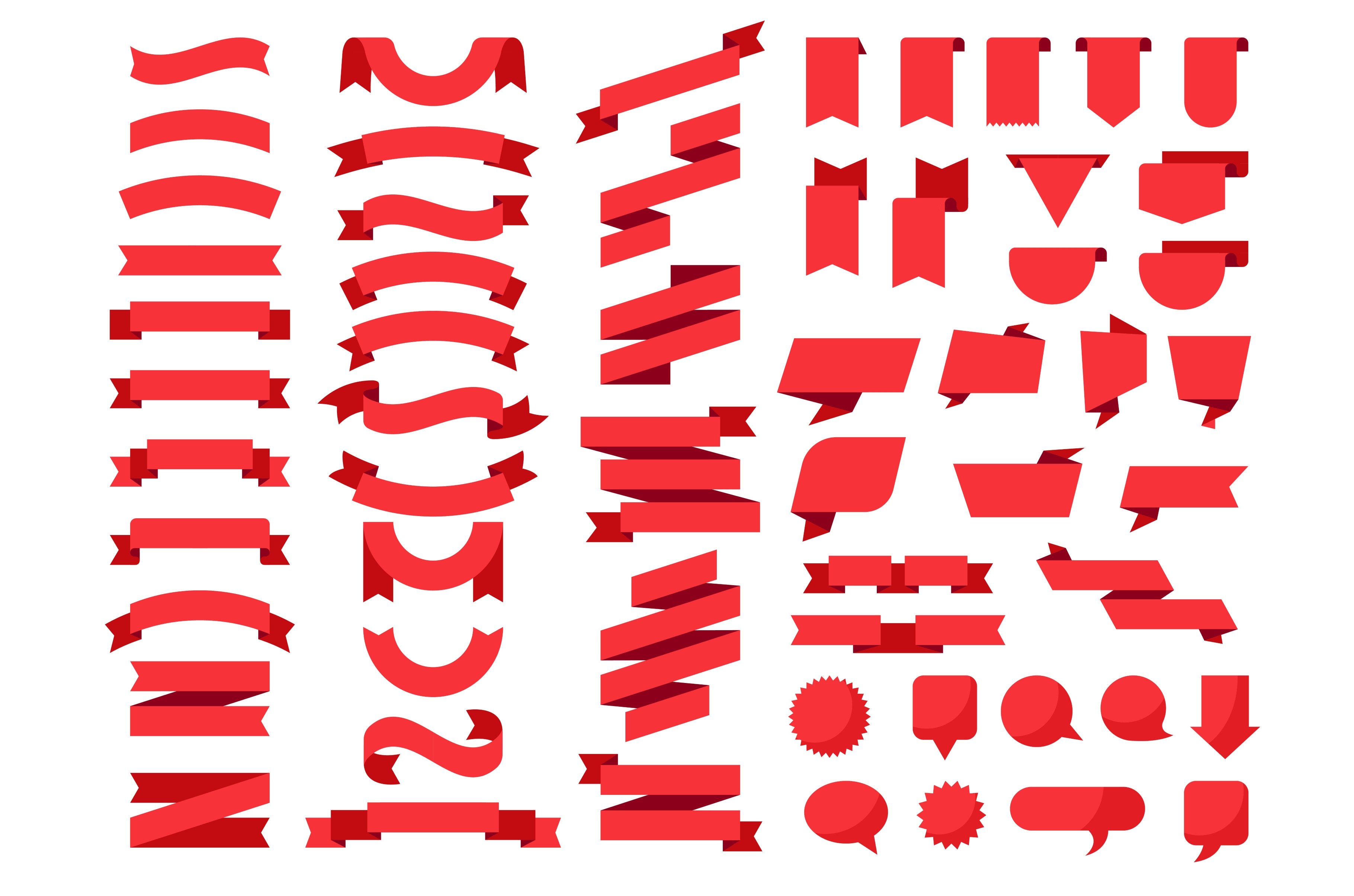 Flat banners. Curly ribbons, a Background Graphic by Onyx
