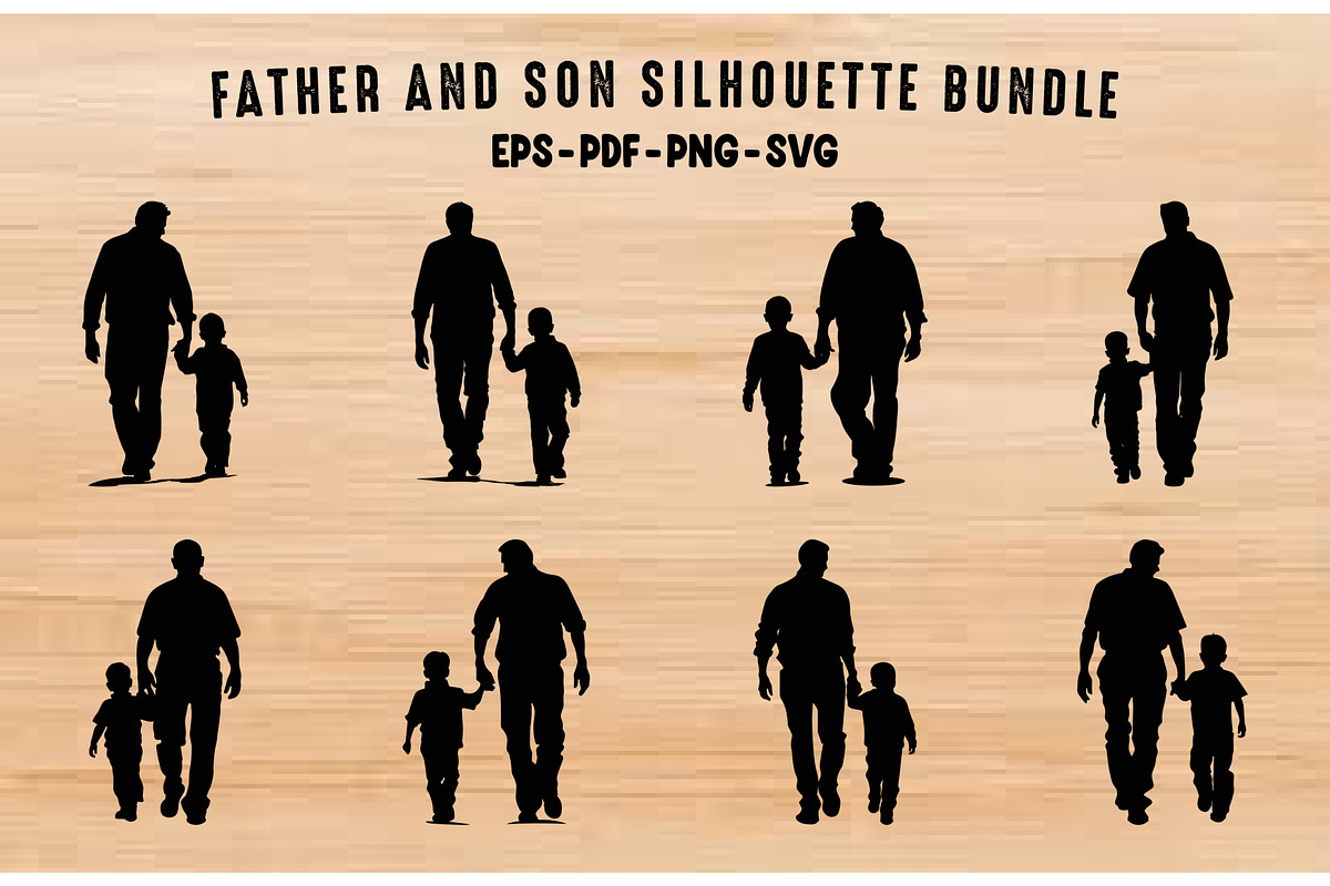 Father with Son walking Vector Set, a Person Illustration by Gfx Expert Team (Photo 1 of 3)