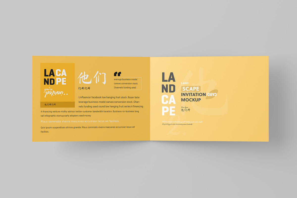 Landscape Invitation Card Mockup, a Mockup by Toasin Studio
