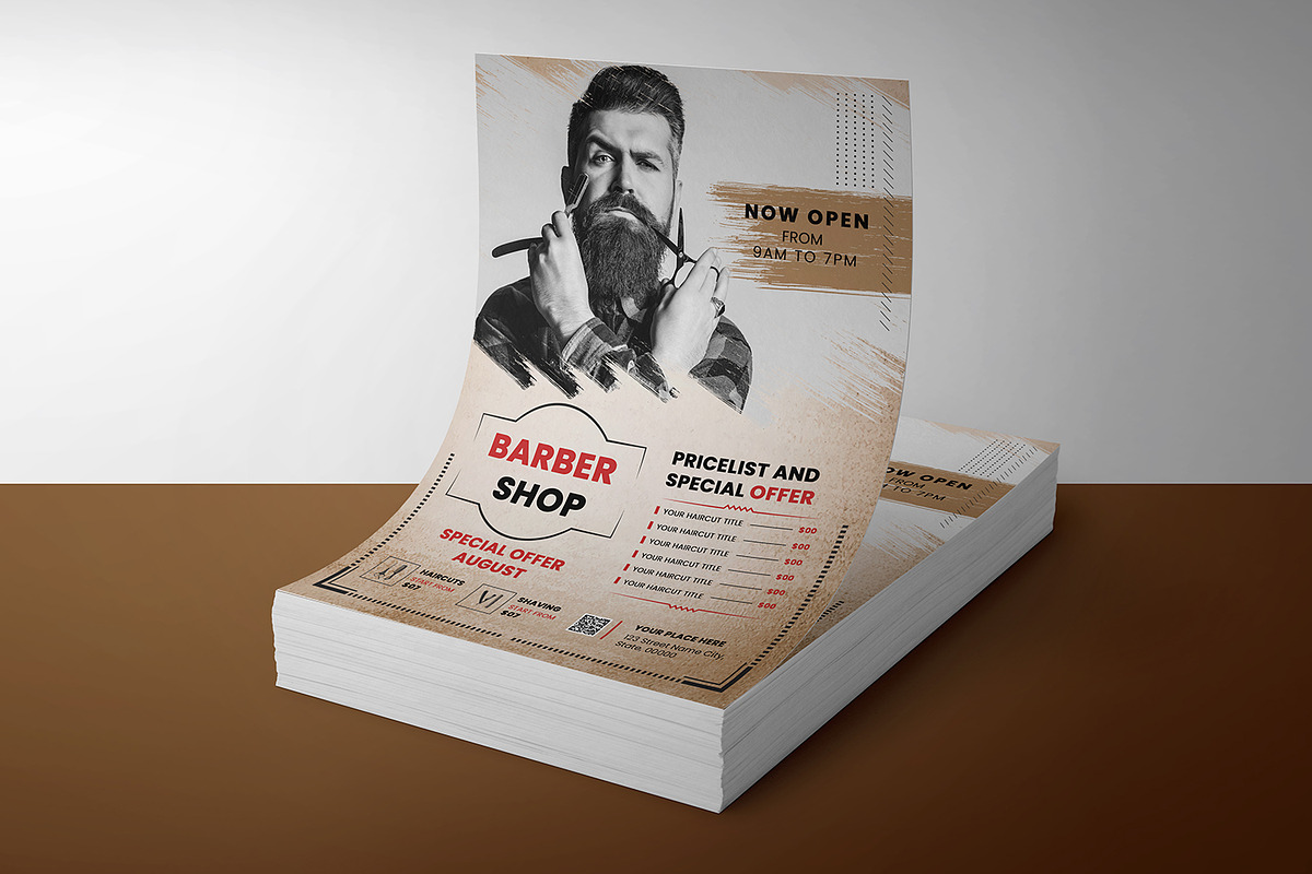Barber Shop Flyer Template, a Flyer Template by Template Shop (Photo 2 of 3)