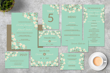 Floral Wedding Suite, a Card Template by IrynMerry