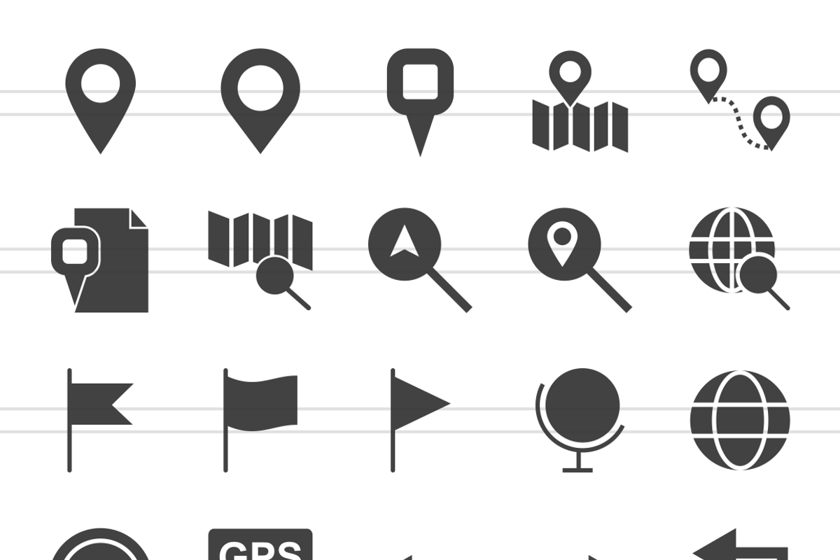 50 Maps & Navigation Glyph Icons preview 2