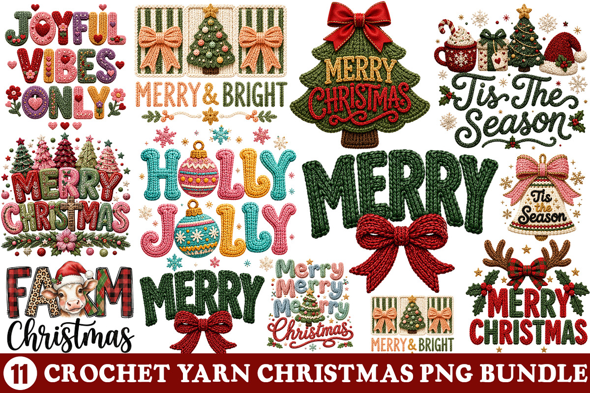 Crochet Christmas PNG Bundle, a Transportation Illustration by SinaCreation (Photo 1 of 6)