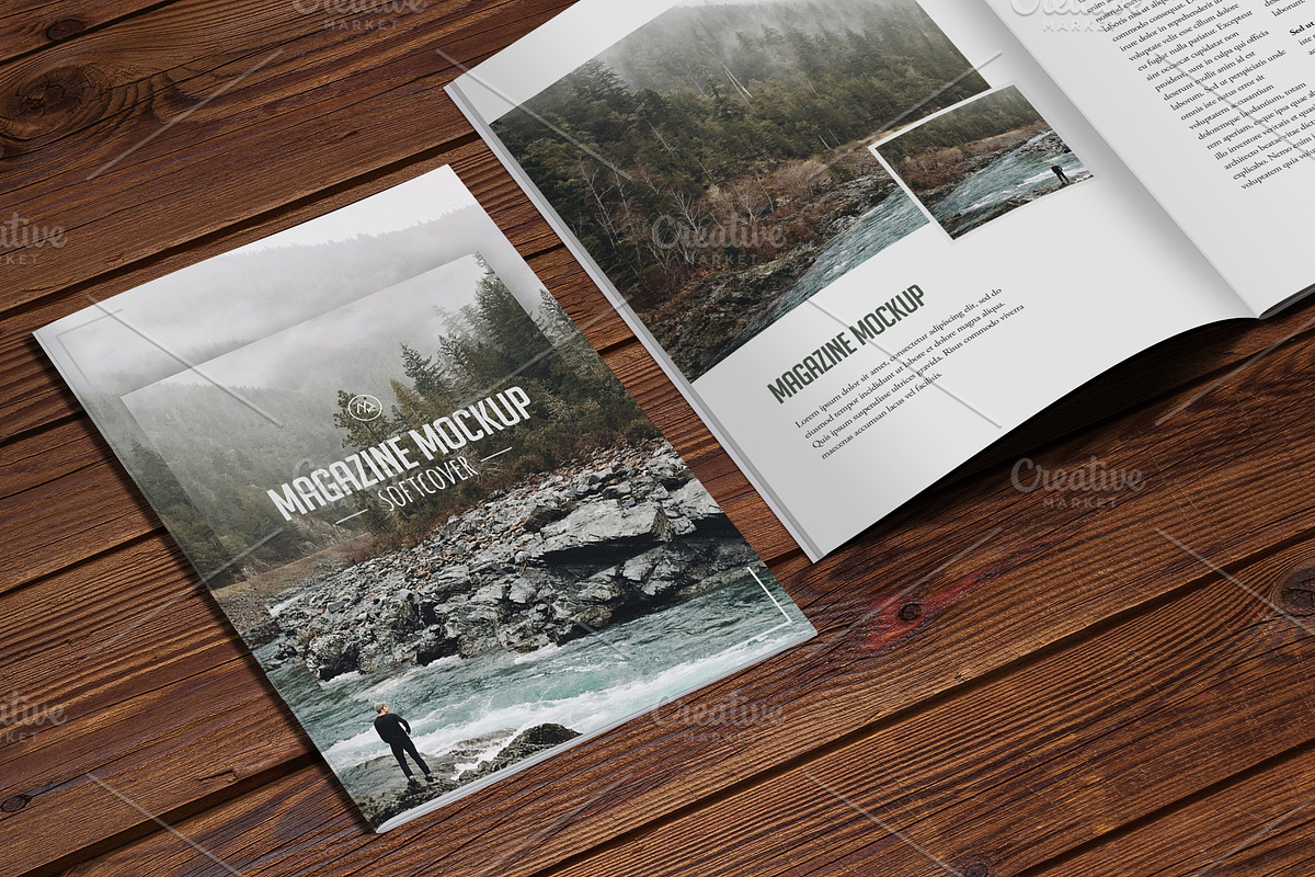 Softcover Magazine Mockup, a Print Template by ArtefShop (Photo 1 of 8)