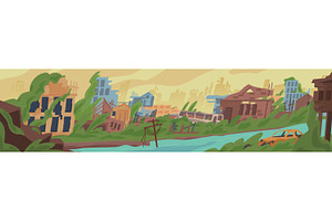 Abandoned post apocalyptic world, a Decorative Illustration by Good Studio