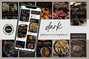 Dark Moody Pinterest Canva Templates