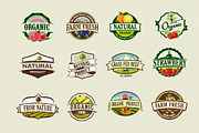 36 Organic Food Labels and Badges, a Food Illustration by comica81 (Thumbnail 2 of 4)