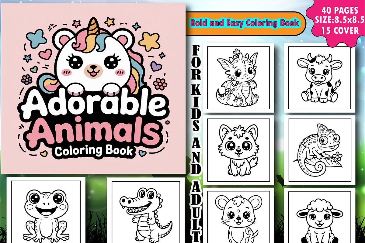 Adorable Animals Bold & Easy Color, an Animal Illustration by Design Home (Photo 1 of 4)