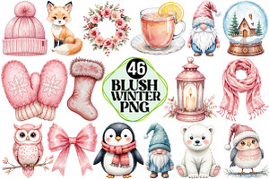 Blush Winter Clipart, an Illustration by Pixels.Craft